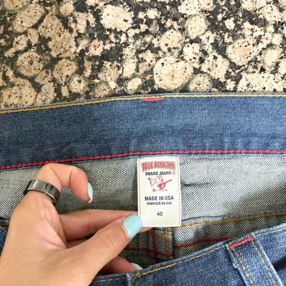 True Religion Straight Jeans 100% Cotton Made in USA Men’s Flap Pocket Size 40